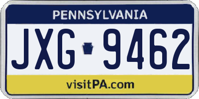 PA license plate JXG9462