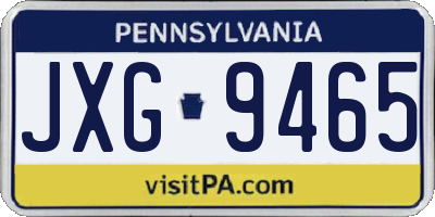 PA license plate JXG9465