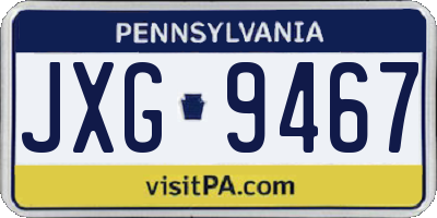 PA license plate JXG9467