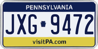 PA license plate JXG9472