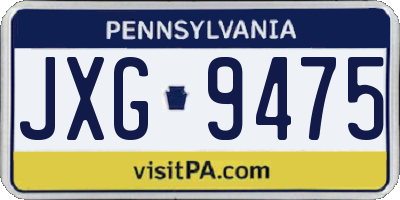 PA license plate JXG9475