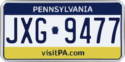 PA license plate JXG9477