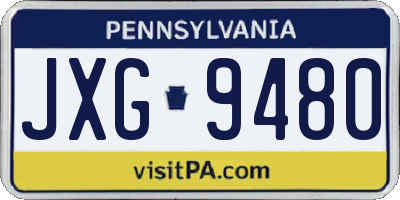 PA license plate JXG9480