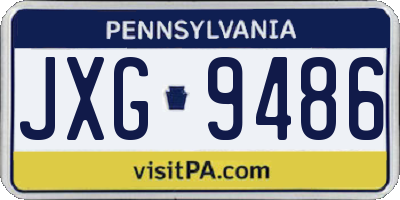 PA license plate JXG9486