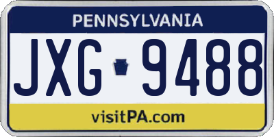 PA license plate JXG9488