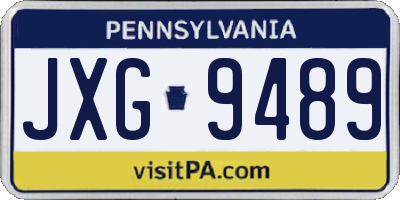 PA license plate JXG9489