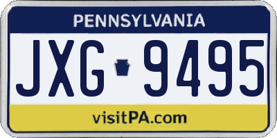 PA license plate JXG9495