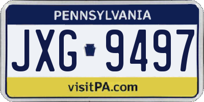 PA license plate JXG9497