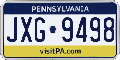 PA license plate JXG9498