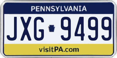 PA license plate JXG9499