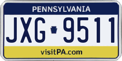 PA license plate JXG9511