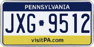 PA license plate JXG9512