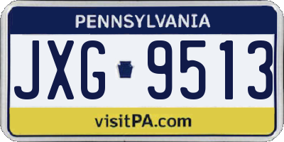 PA license plate JXG9513