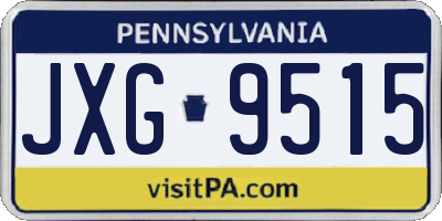 PA license plate JXG9515