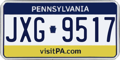 PA license plate JXG9517
