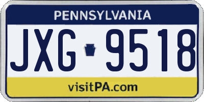 PA license plate JXG9518