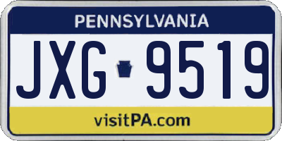 PA license plate JXG9519