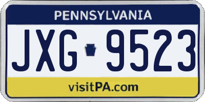 PA license plate JXG9523