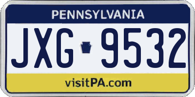 PA license plate JXG9532