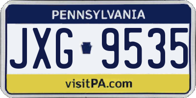 PA license plate JXG9535