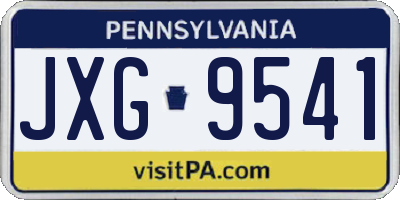 PA license plate JXG9541