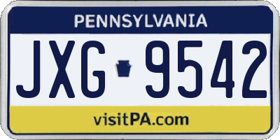 PA license plate JXG9542