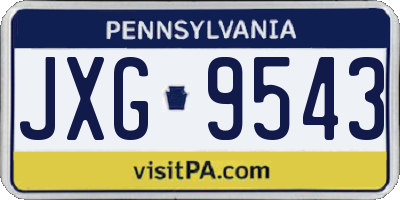 PA license plate JXG9543
