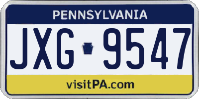 PA license plate JXG9547