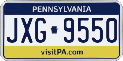 PA license plate JXG9550