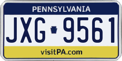 PA license plate JXG9561