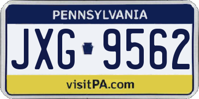 PA license plate JXG9562