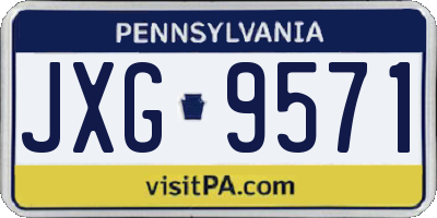 PA license plate JXG9571