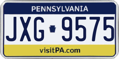 PA license plate JXG9575