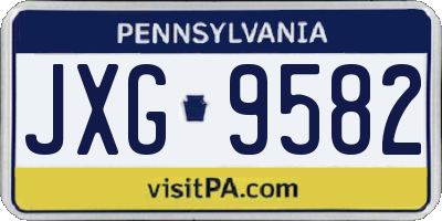 PA license plate JXG9582