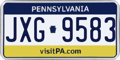 PA license plate JXG9583