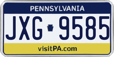PA license plate JXG9585
