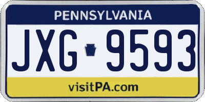 PA license plate JXG9593