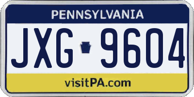 PA license plate JXG9604