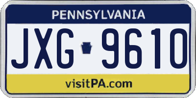 PA license plate JXG9610