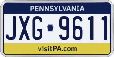 PA license plate JXG9611