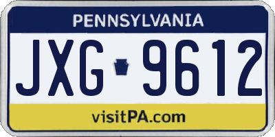 PA license plate JXG9612