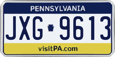 PA license plate JXG9613