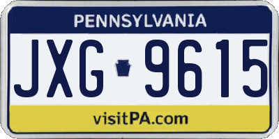 PA license plate JXG9615