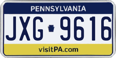 PA license plate JXG9616