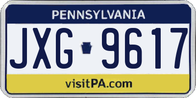 PA license plate JXG9617