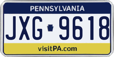 PA license plate JXG9618