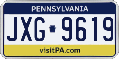 PA license plate JXG9619