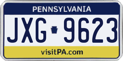 PA license plate JXG9623