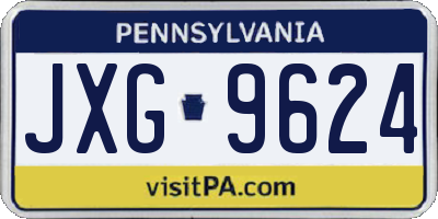 PA license plate JXG9624