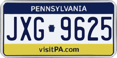 PA license plate JXG9625
